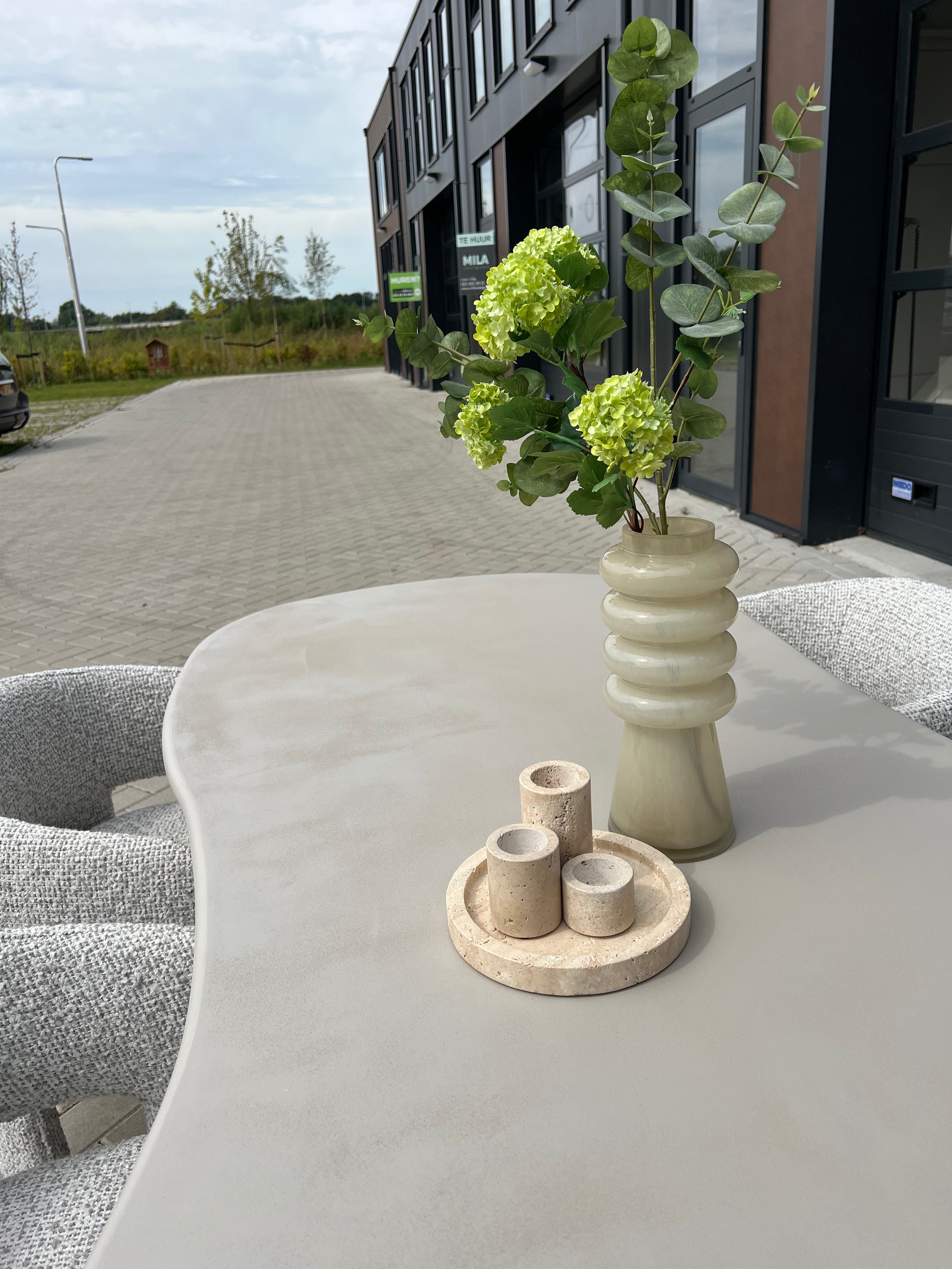 Japandi Eettafel Betonlook,  Beige 200cm